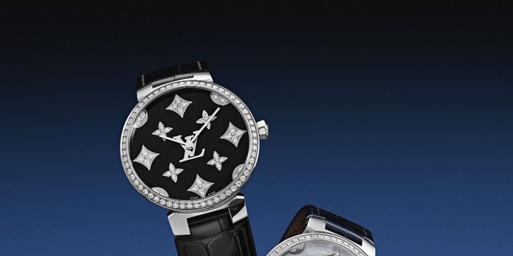 Tambour Slim Monogram Dentelle, Quartz, 33mm, Diamonds - Watches