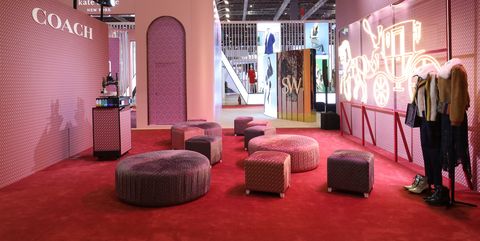Pink, Interior design, Building, Fashion, Room, Design, Furniture, Architecture, Ceiling, Event, 