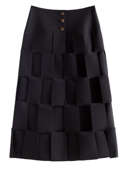 Black woven skirt 1129426001