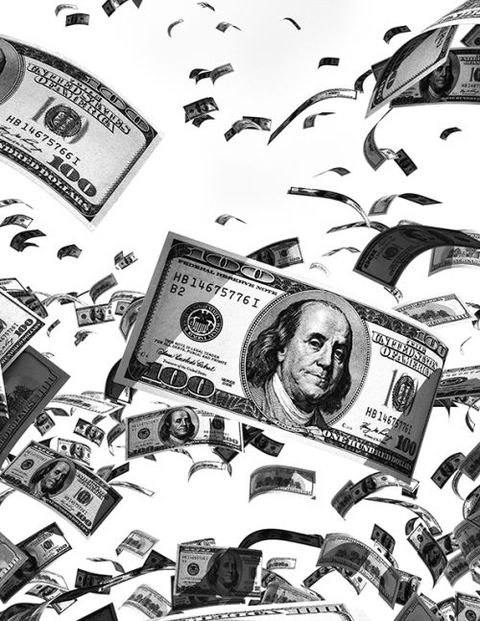 Money, Currency, Cash, Dollar, Banknote, Illustration, Stock photography, Black-and-white, Money handling, Paper, 