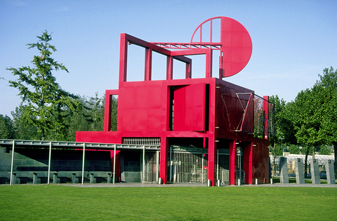 Red, Architecture, Grass, Tree, Sport venue, 
