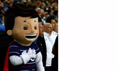 Facial expression, Mascot, Smile, Gesture, Competition event, Fan, Facial expression, Mascot, Smile, Gesture, Competition event, Fan,