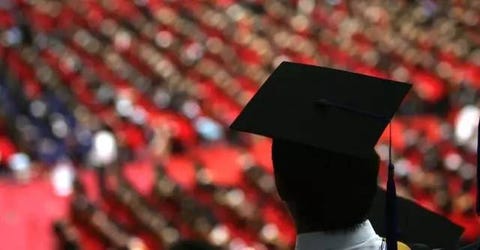 Graduation, Red, Academic dress, Mortarboard, Headgear, Event, Audience, Phd, Crowd, 