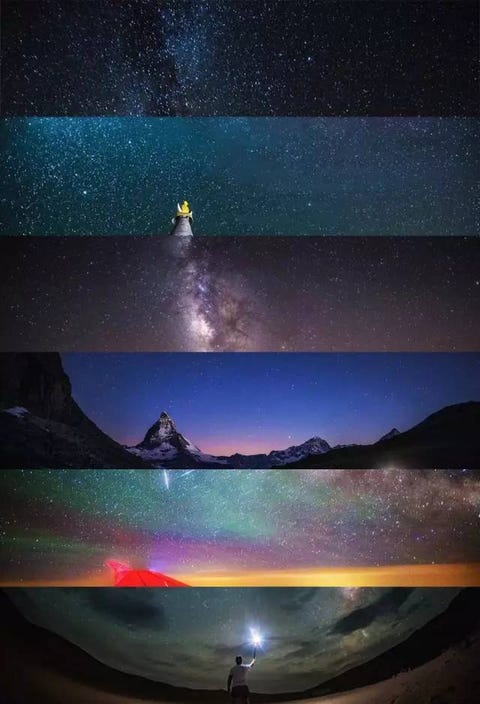 Sky, Galaxy, Atmosphere, Space, Astronomical object, Horizon, Star, Geological phenomenon, Landscape, Night, 