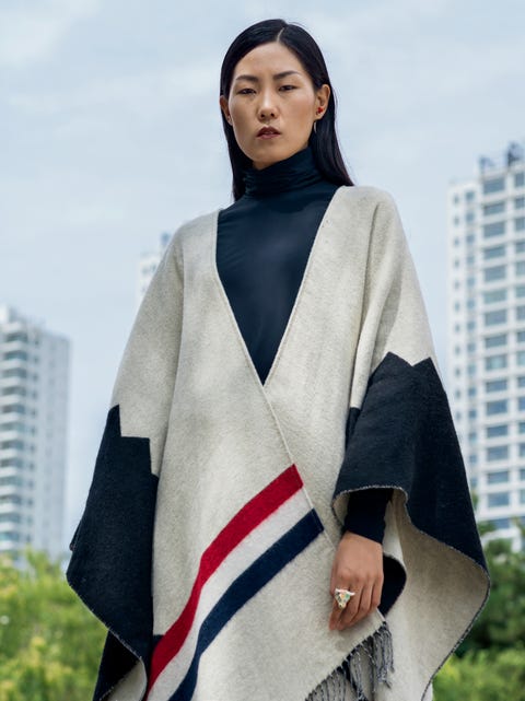 Clothing, Outerwear, Fashion, Costume, Street fashion, Poncho, Mantle, Shawl, Fashion accessory, Wrap, 