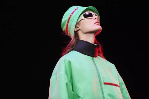 Green, Fashion, Outerwear, Headgear, Eyewear, Performance, 