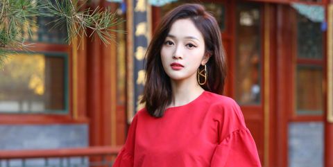 Clothing, Red, Beauty, Outerwear, Shoulder, Pink, Formal wear, Street fashion, Costume, Fashion, 