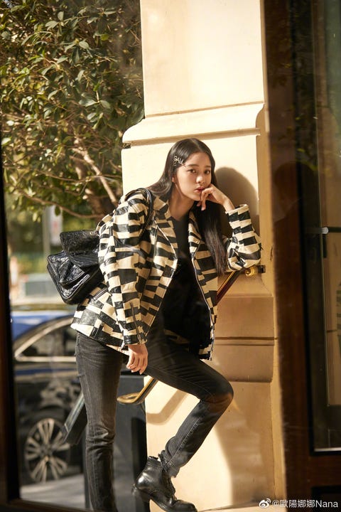 Photograph, Street fashion, Clothing, Jeans, Beauty, Fashion, Snapshot, Footwear, Fur, Outerwear, 