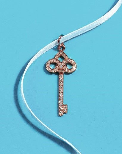 tiffany co Tiffany keys collection 18k rose gold diamond iris key pendant