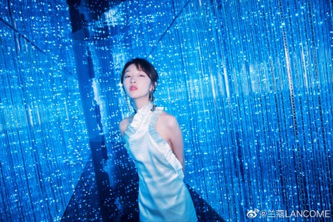 Blue, Light, Beauty, Electric blue, Sky, Photography, Fun, Flash photography, Black hair, Performance, 