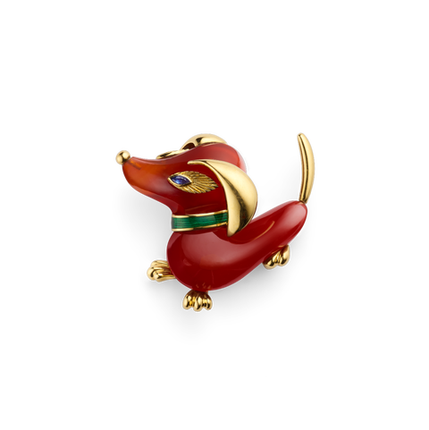 dachshund brooch, van cleef arpels collection, 1972