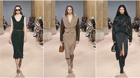 Fashion model, Fashion, Clothing, Runway, Fashion show, Shoulder, Footwear, Haute couture, Fashion design, Outerwear, 