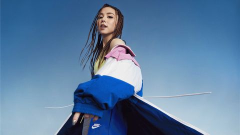 Blue, Hair, Sky, Beauty, Hairstyle, Electric blue, Fashion, Outerwear, Photography, Photo shoot, 