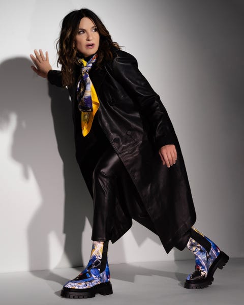 American actor mariska hargitay performs stuart weitzman x kidsuper joint capsule series