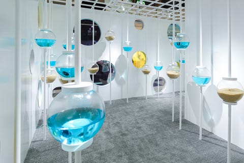 Turquoise, Product, Glass, Room, Wine glass, Design, Material property, Interior design, Stemware, Transparent material, 