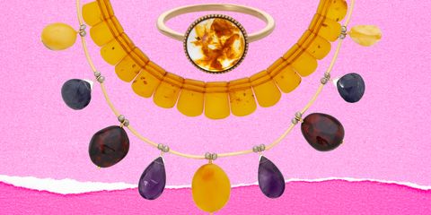 Yellow, Jewellery, Fashion accessory, Orange, Pink, Necklace, Body jewelry, Magenta, Circle, 