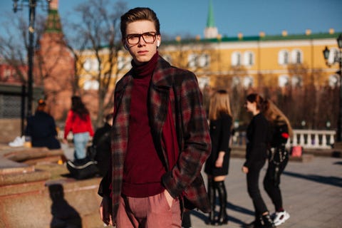People, Red, Street fashion, Eyewear, Fashion, Plaid, Cool, Standing, Jacket, Glasses, People, Red, Street fashion, Eyewear, Fashion, Plaid, Cool, Standing, Jacket, Glasses,