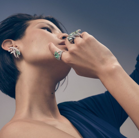 chaumet Hanhai epic high-definition jewelry set is a haute couture ode to earrings and rings