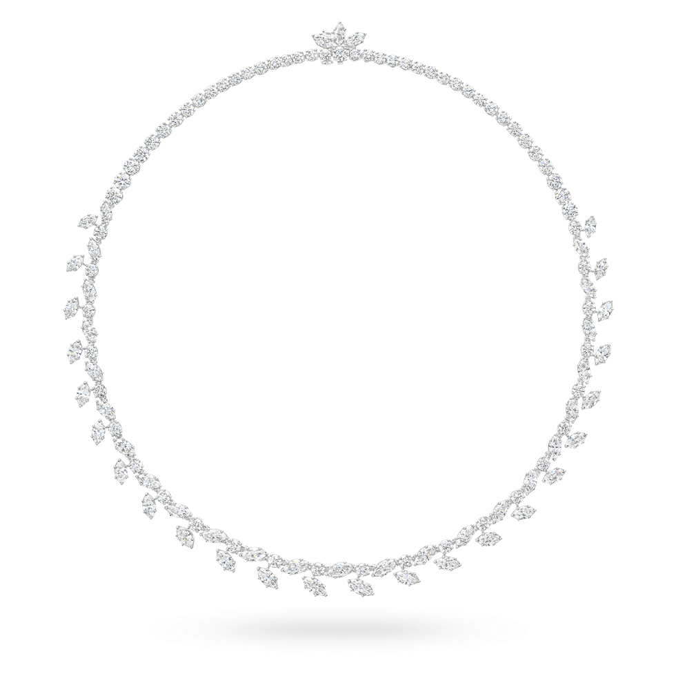 海瑞温斯顿winston cluster钻石项链、耳环和手链