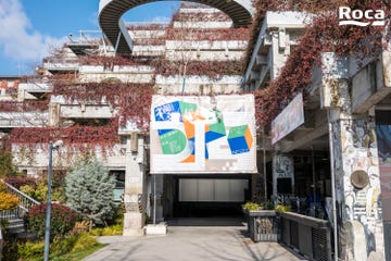 a building with a sign on the front