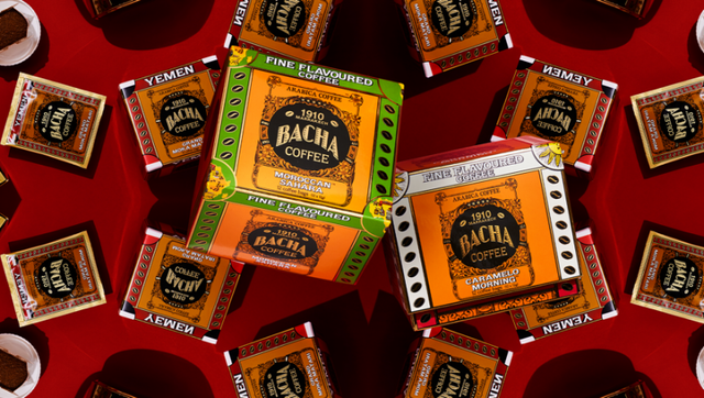 an assortment of bacha coffee boxes showcasing different flavors and origins