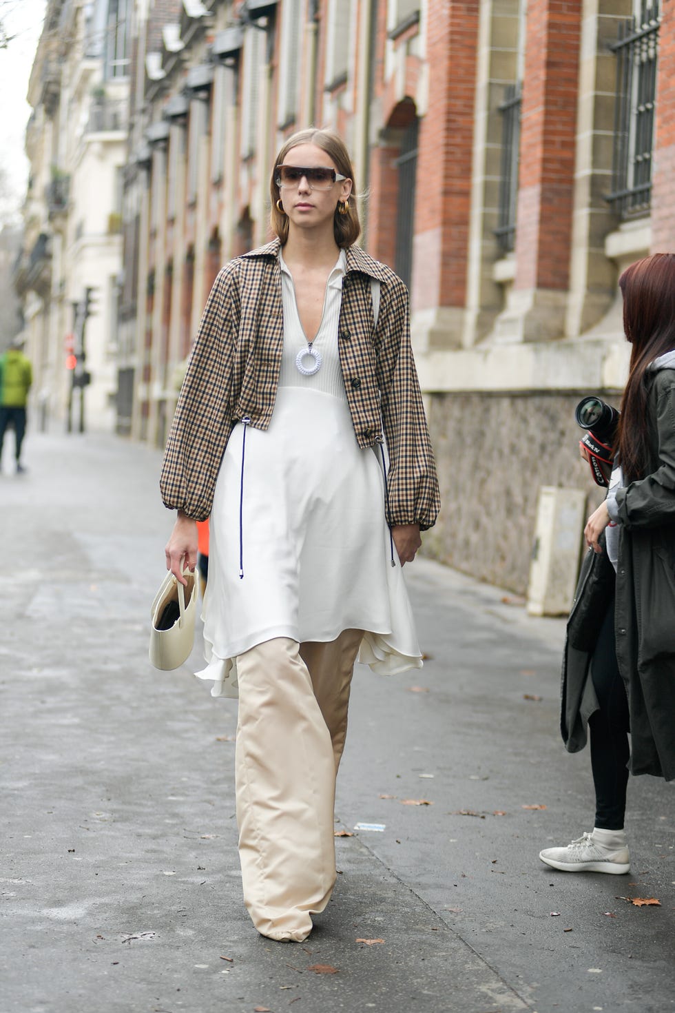 White, Street fashion, Clothing, Photograph, Fashion, Snapshot, Footwear, Outerwear, Street, Jeans, 