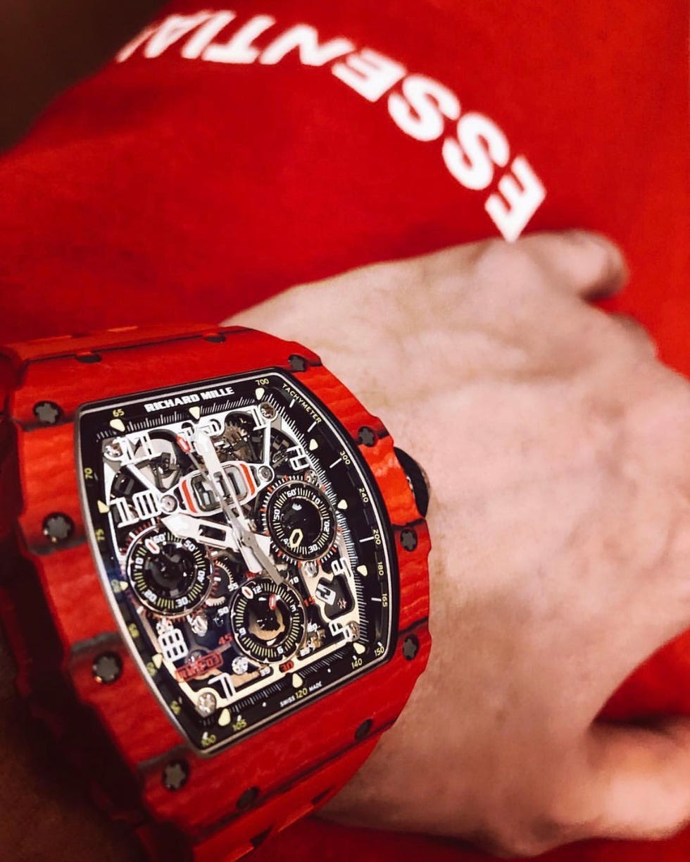 Watch, Watch accessory, Red, Wrist, Fashion accessory, Analog watch, Jewellery, Brand, 
