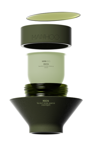 stacked skincare packaging featuring multiple layers of a product from hanhoo
