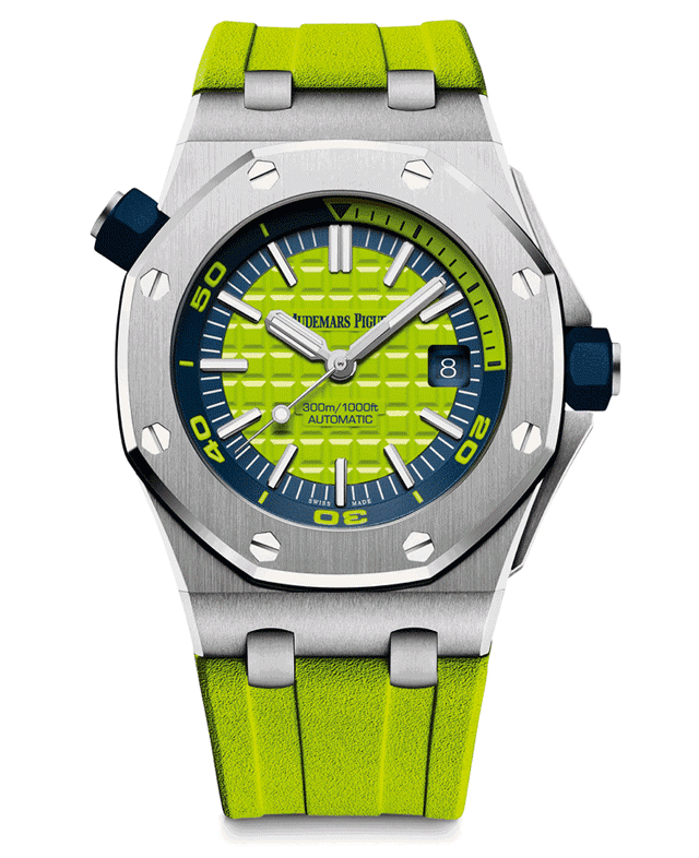 Watch, Analog watch, Watch accessory, Strap, Green, Fashion accessory, Yellow, Jewellery, Brand, Material property, 