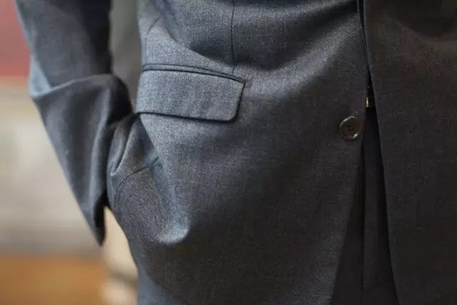 Outerwear, Leather, Jacket, Suit, Coat, Textile, Sleeve, Trousers, Formal wear, 
