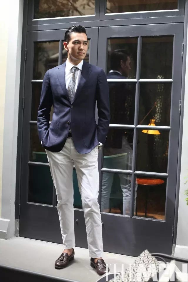 Suit, Clothing, Formal wear, Blazer, Outerwear, Tuxedo, Fashion, Tie, White-collar worker, Footwear, 