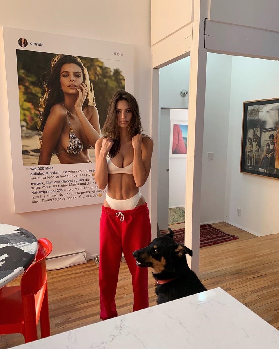 emily ratajkowski遛狗