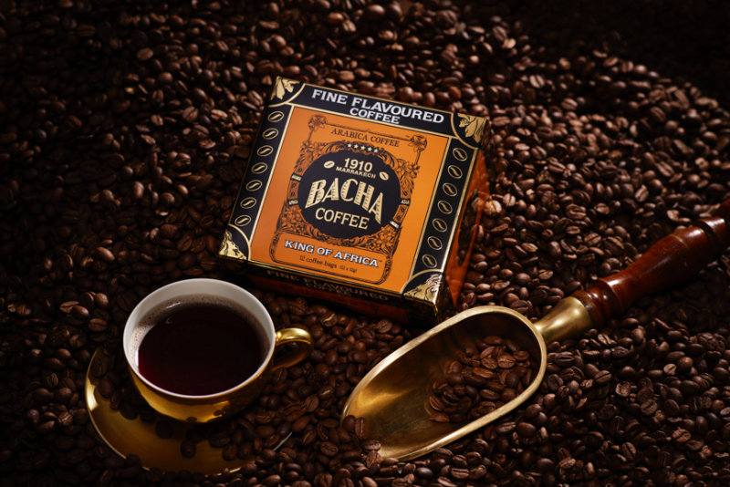 coffee packaging cup and coffee beans arrangement