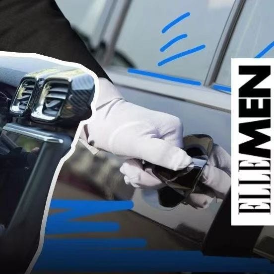 car door handle being opened with a gloved hand