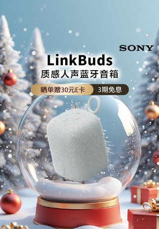 bluetooth speaker displayed in a snow globe with holiday decorations