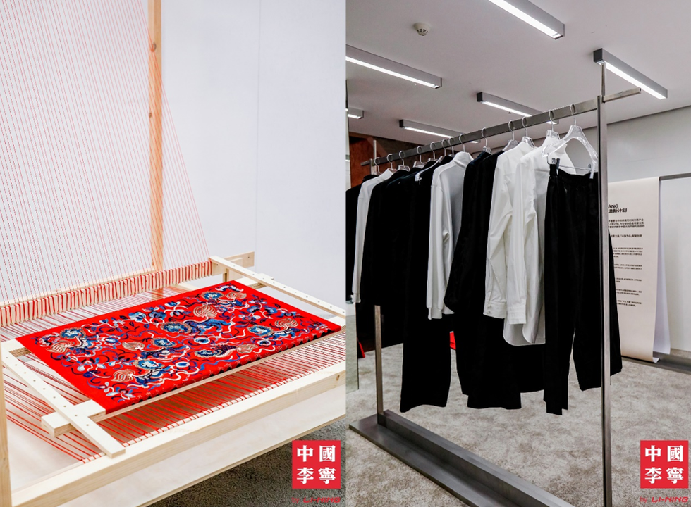 a store with a display of clothes