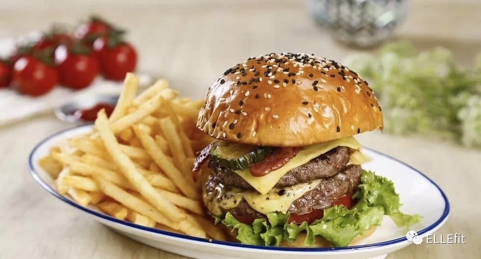 Dish, Food, Cuisine, Junk food, Hamburger, Fast food, French fries, Ingredient, Buffalo burger, Veggie burger, 