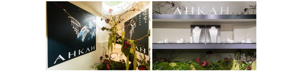 jewelry display featuring elegant designs in a natural setting