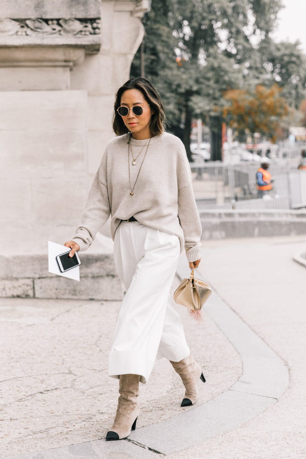 White, Street fashion, Clothing, Fashion, Shoulder, Neck, Snapshot, Pink, Beige, Footwear, 