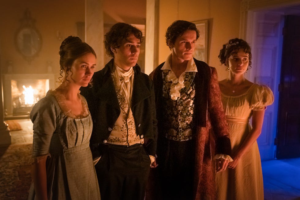 lili miller as mary wollstonecraft godwin, maxim baldry as dr john polidori, jacob collins levy as lord byron, nadia parkes as claire clairmont   doctor who  season 12, episode 8   photo credit ben blackallbbc studiosbbc america