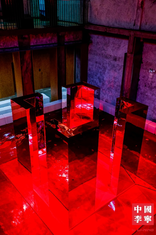 a group of red boxes on a table