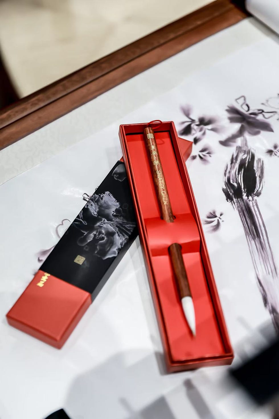 chinese calligraphy brush and its packaging