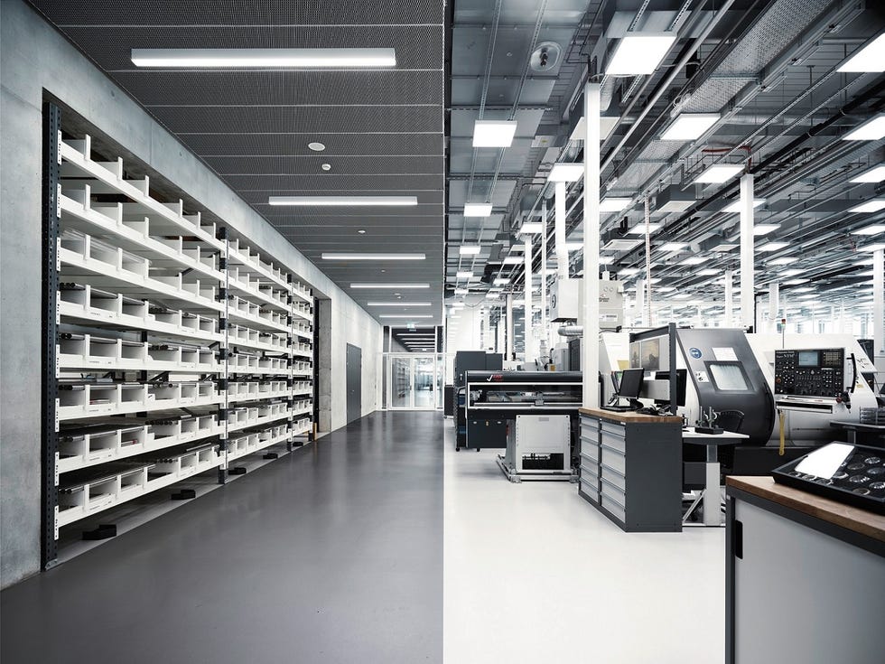 Product, Building, Shelf, Interior design, Black-and-white, Electronics, Architecture, Factory, Warehouse, Aisle, 