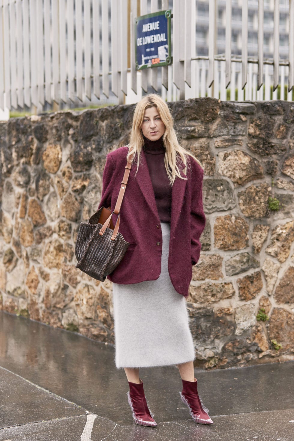 Clothing, Street fashion, Photograph, Pink, Fur, Fashion, Purple, Footwear, Coat, Snapshot, 