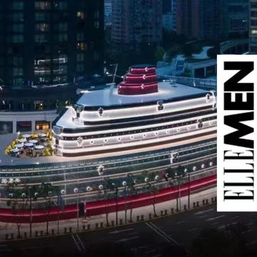 a luxury cruise ship designed as a floating hotel with modern amenities