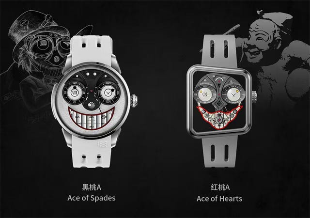 stylish watches featuring unique designs inspired by playing cards