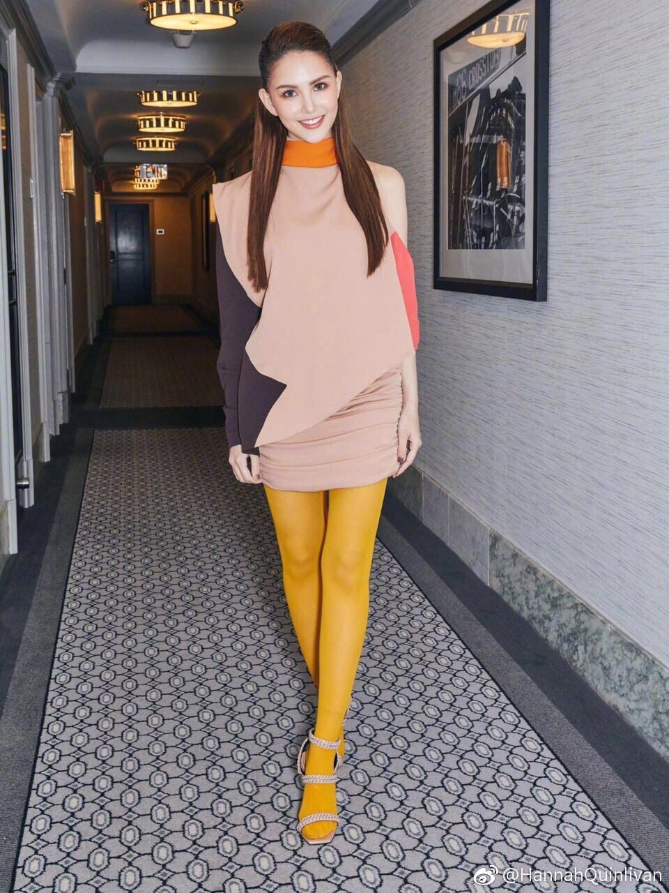 Clothing, Yellow, Fashion, Shoulder, Fashion model, Leg, Snapshot, Orange, Street fashion, Footwear, 