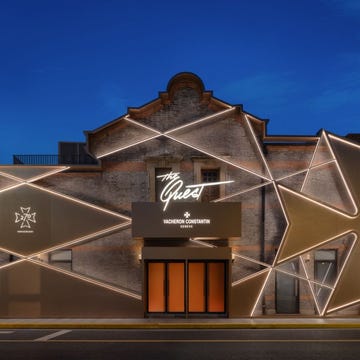 building exterior with modern signage and led light accents building exterior with modern signage and led light accents