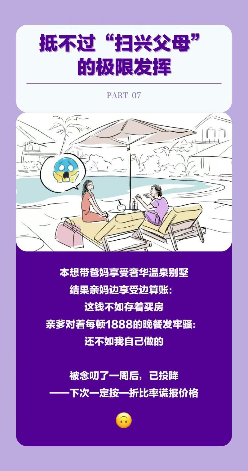 graphic text discussing financial considerations and a conversation by a pool