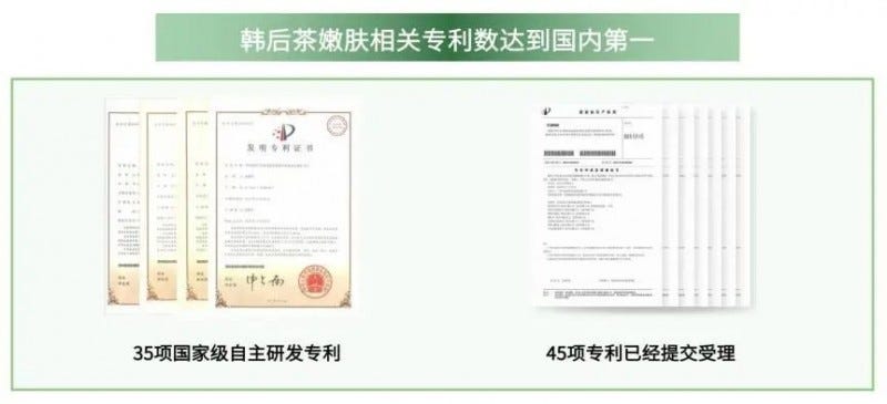 display of patents related to tea extraction technologies